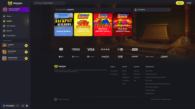 Winstler Casino — Jackpot games