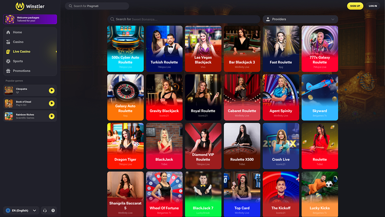 Winstler Casino — Live dealer lobby