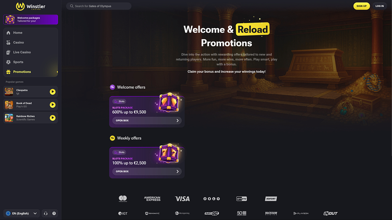 Winstler Casino — Promotions page