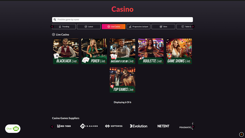 WinTrillions Casino — Live dealer lobby