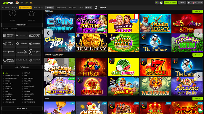 WinWin Casino — Games lobby