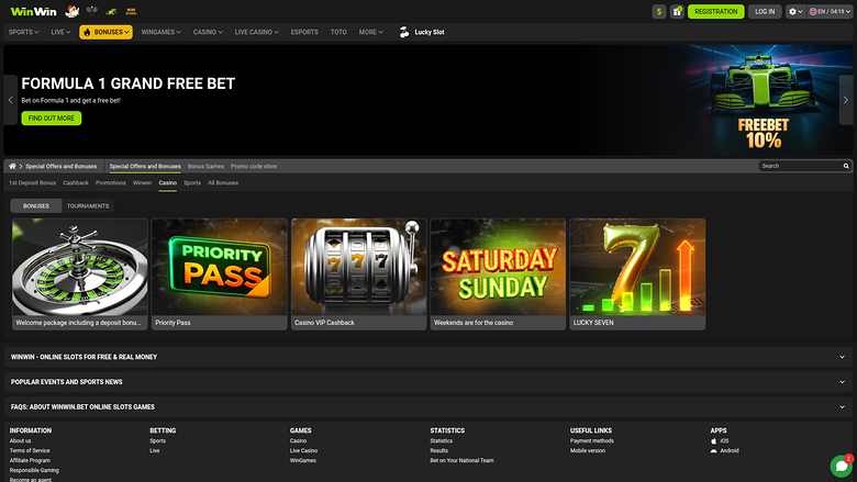 WinWin Casino — Promotions page
