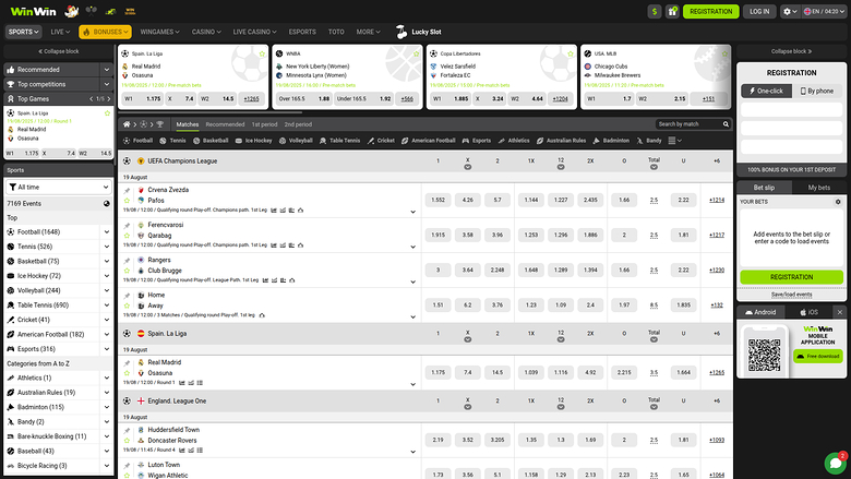 WinWin Casino — Sportsbook