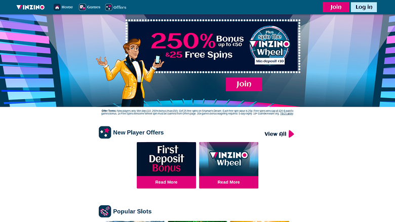 Winzino Casino — Homepage