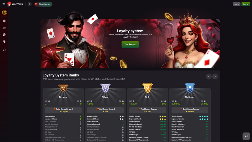 Winzoria Casino — VIP section