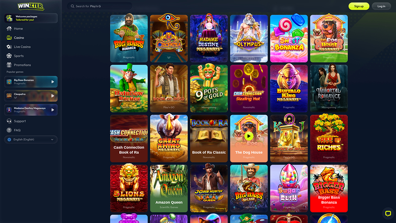Winzter Casino — Games lobby