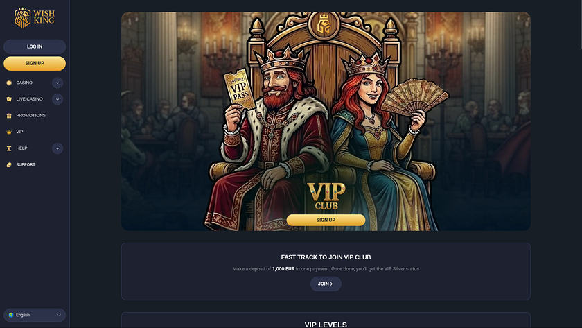 Wishking Casino — VIP section