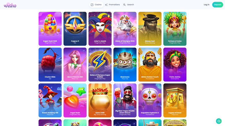 Wisho Casino — Games lobby