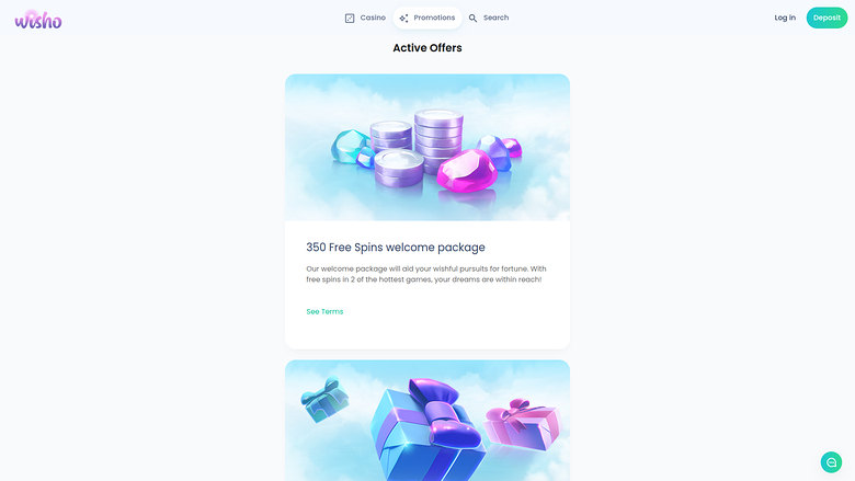 Wisho Casino — Promotions page
