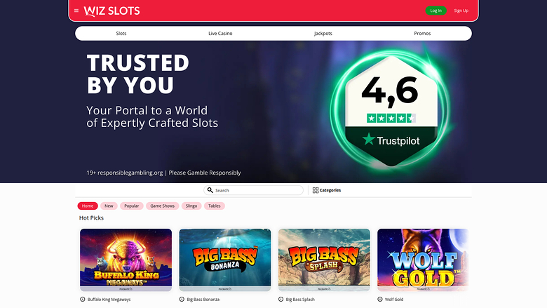 Wiz Slots Casino — Homepage