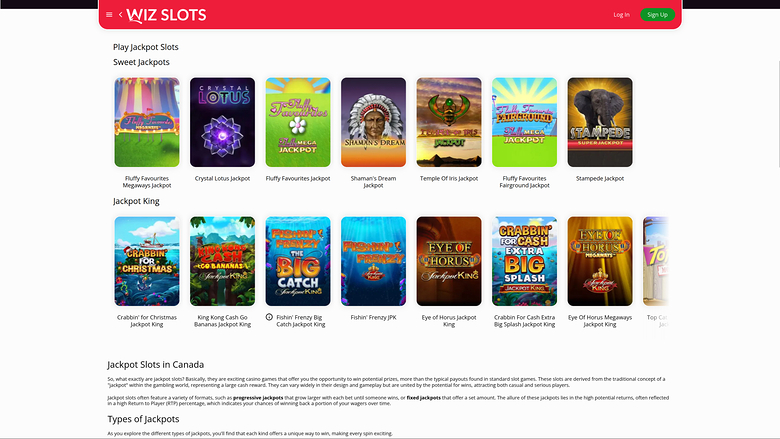 Wiz Slots Casino — Jackpot games