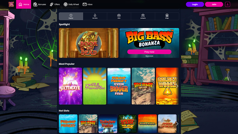 Wizard Slots Casino — Games lobby