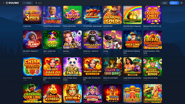 Wolf.Bet Casino — Jackpot games