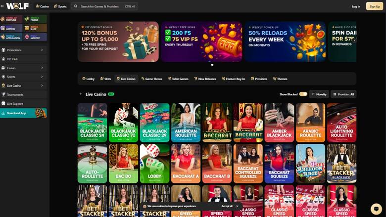 Wolf.io Casino — Livecasino