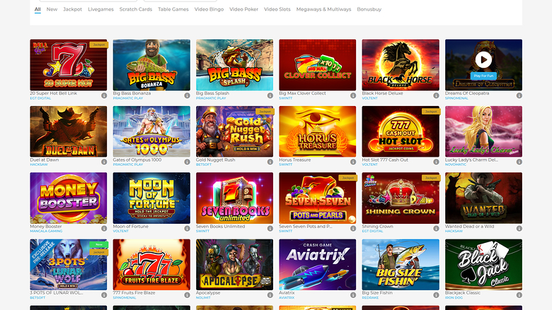 Wolfy Casino — Games lobby