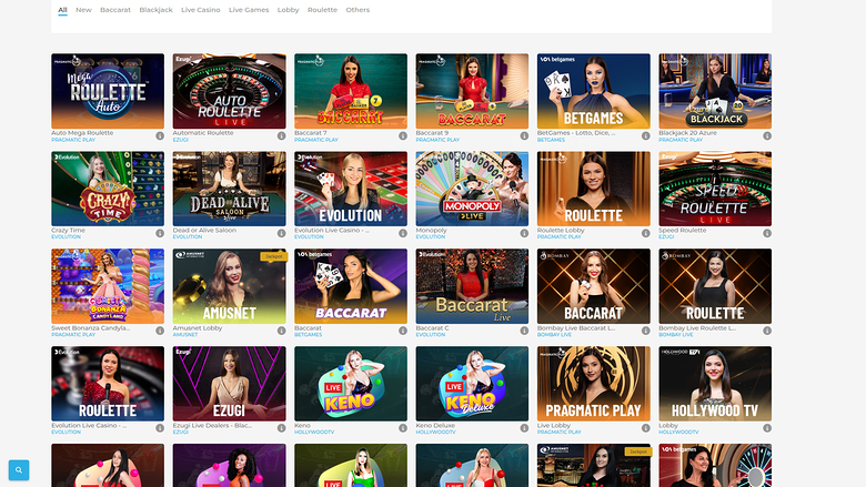 Wolfy Casino — Live dealer lobby