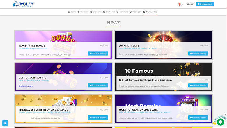 Wolfy Casino — News and blog