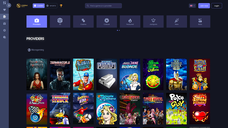 Wombat Casino — Games by studio