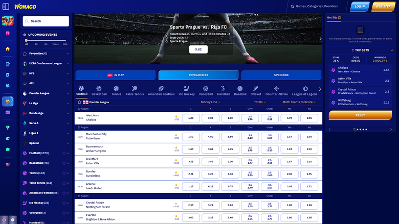 Wonaco Casino — Sportsbook