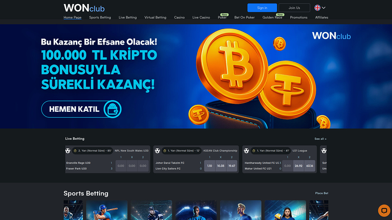 WONClub Casino — Homepage