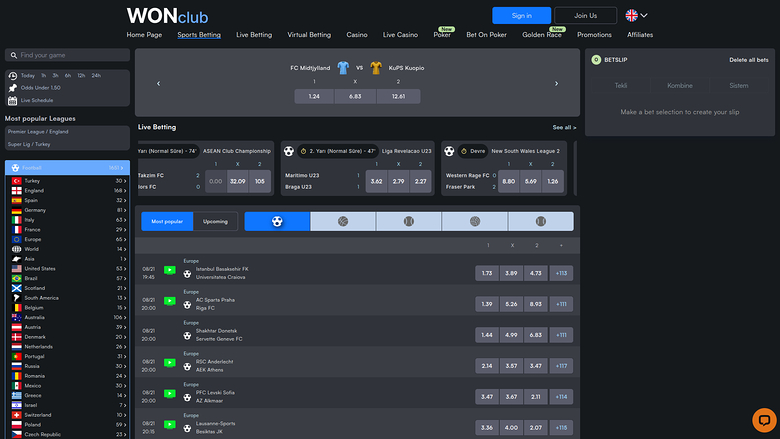 WONClub Casino — Sportsbook