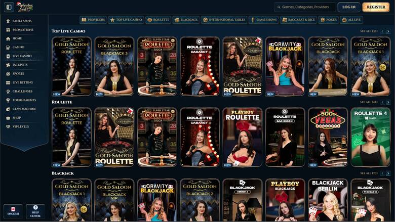 WonderLuck Casino — Games lobby