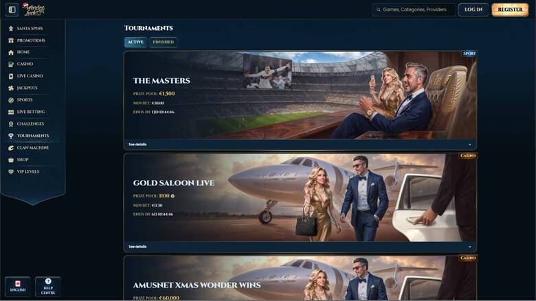 WonderLuck Casino — Tournaments