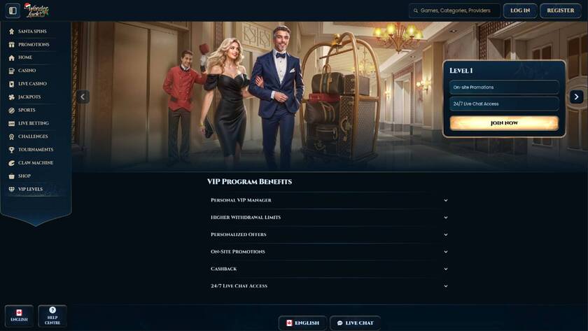 WonderLuck Casino — VIP section