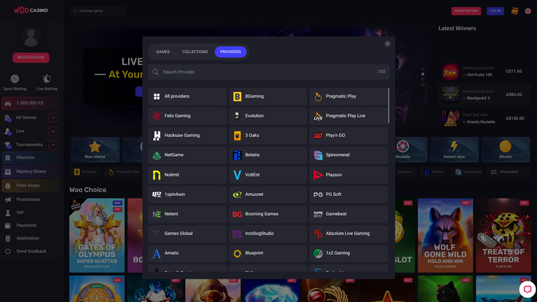 Woo Casino — Games by studio