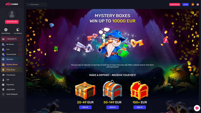 Woo Casino — Mystery boxes
