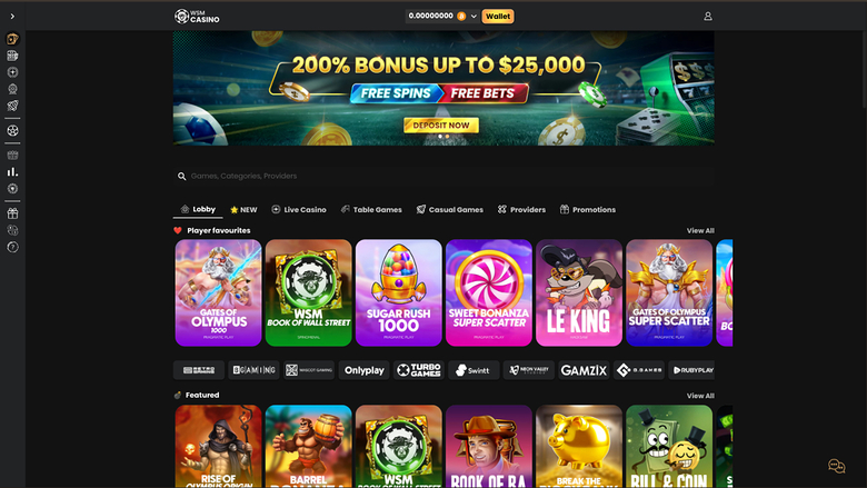 WSM Casino — Games lobby