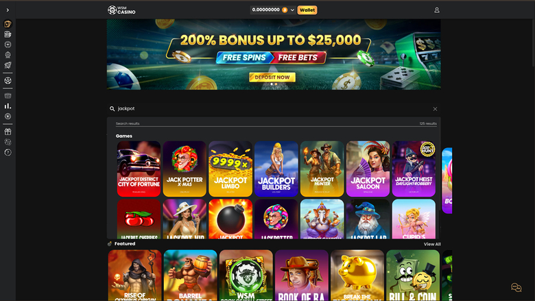 WSM Casino — Jackpot games