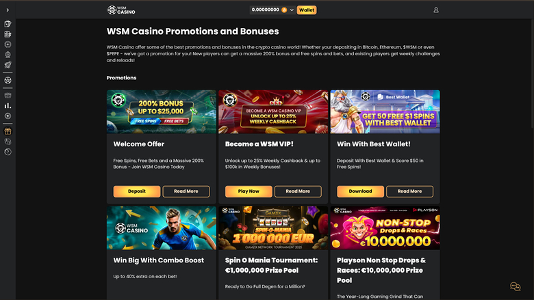 WSM Casino — Promotions page