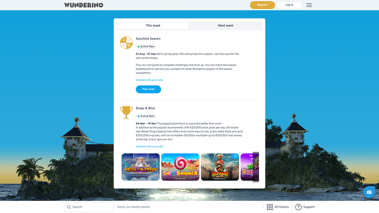 Wunderino Casino — Promotions page