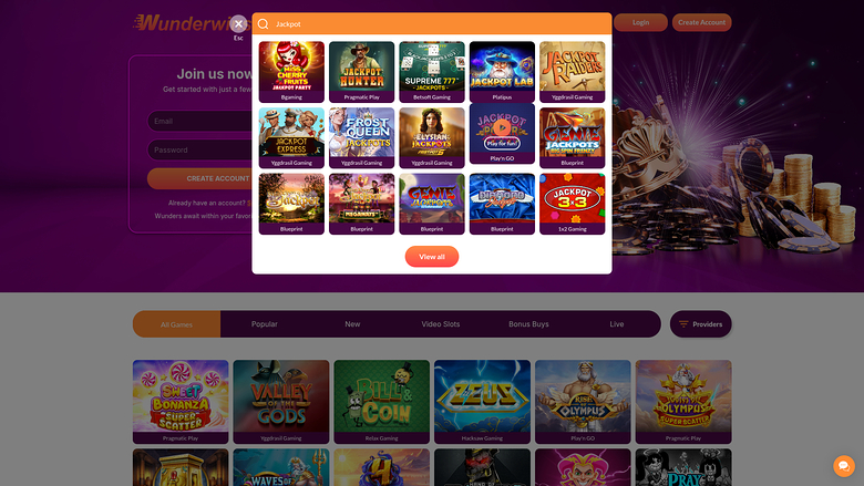 Wunderwins — Jackpot games