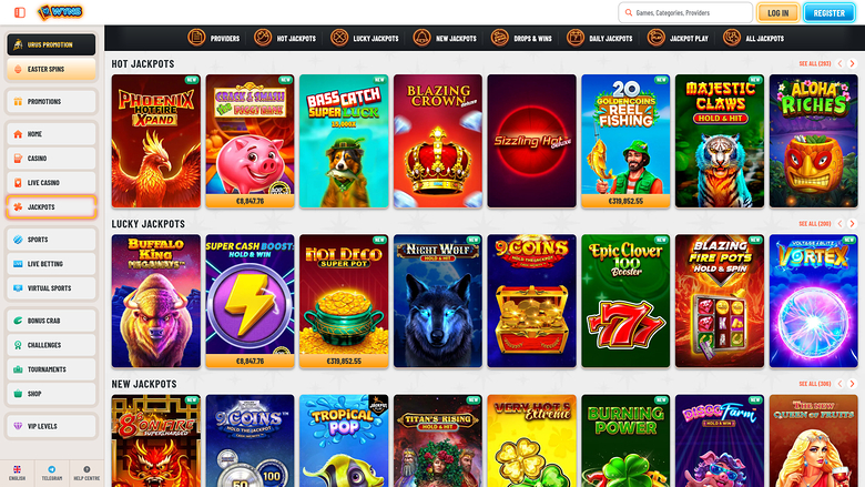 Wyns Casino — Jackpot games