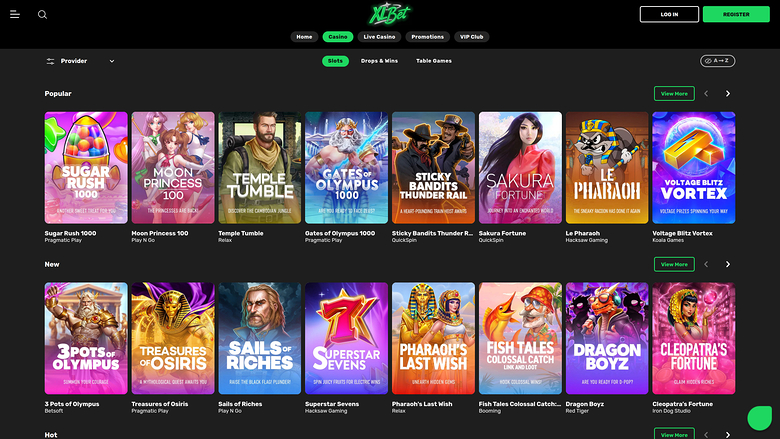 XLBet — Games lobby