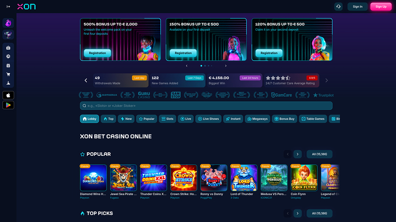 XonBet Casino — Homepage