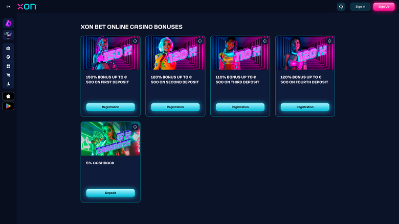 XonBet Casino — Promotions page