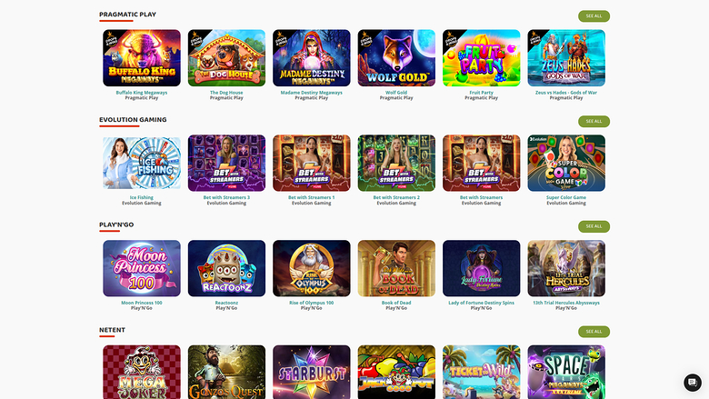 Yaa Casino — Games by studio