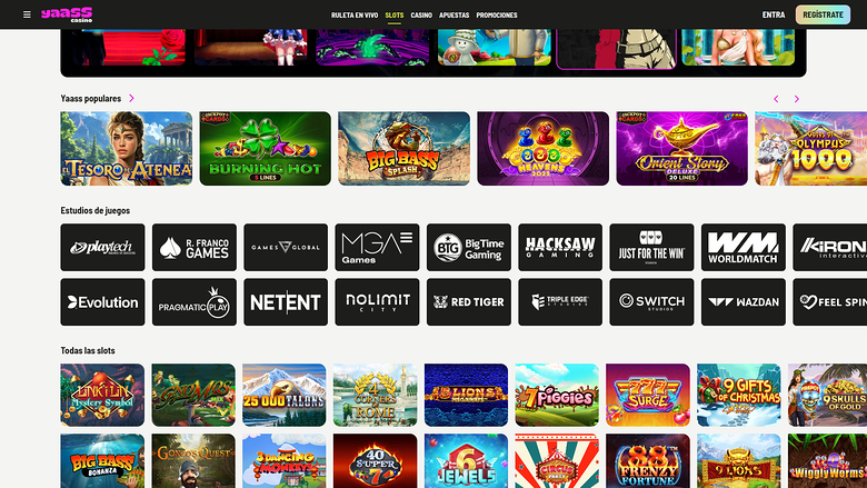 Yaass Casino — Games by studio