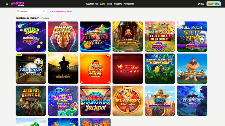 Yaass Casino — Jackpot games