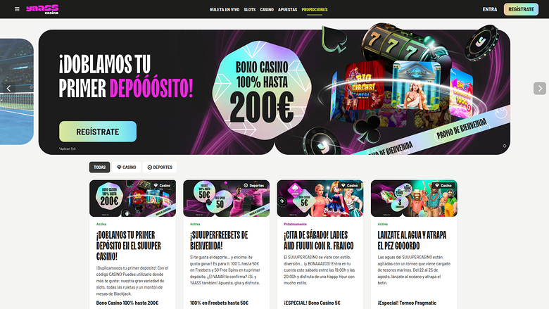 Yaass Casino — Promotions page