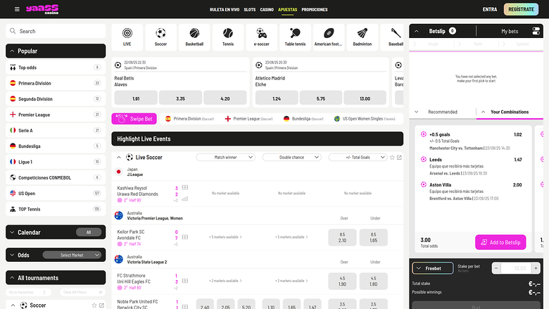 Yaass Casino — Sportsbook
