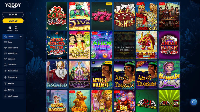 Yabby Casino — Games lobby