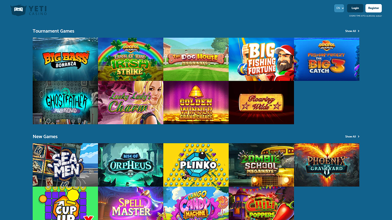 Yeti Casino — Games lobby