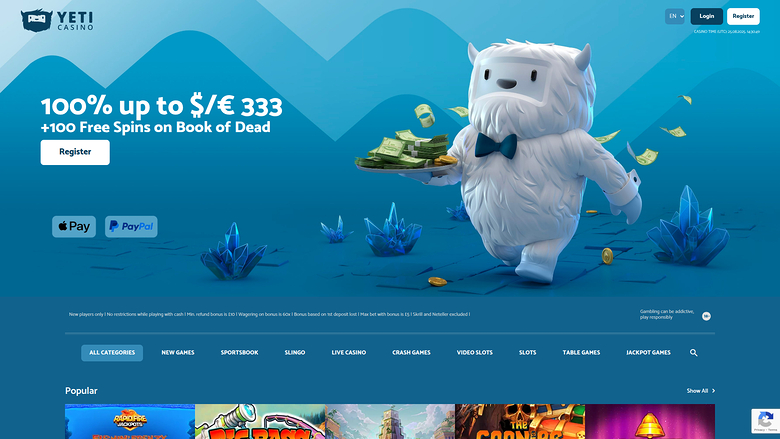 Yeti Casino — Homepage