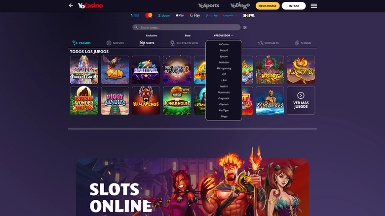 Yo Casino — Games by studio