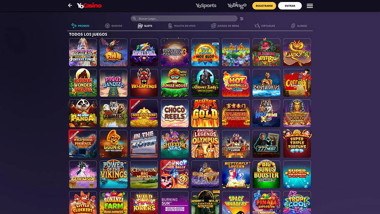 Yo Casino — Games lobby