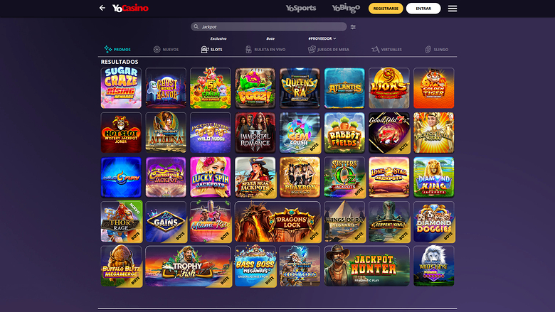Yo Casino — Jackpot games